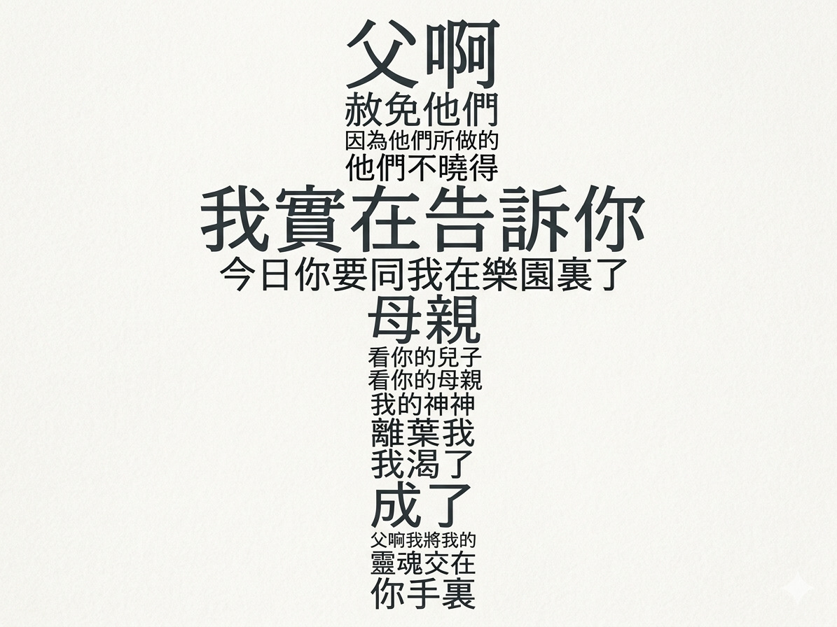 十架七言文字云